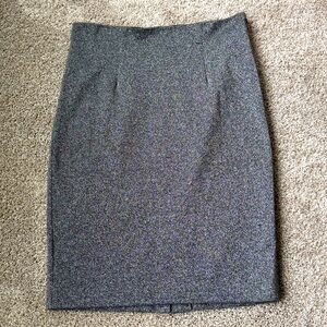 Shimmery Black and Silver Midi Pencil Skirt Size 12